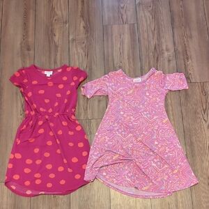 LuLaRoe Kids Dresses in Pink and Orange